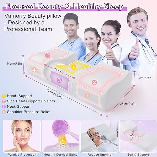 Miniatura 2 de Almohada ergonómica antiarrugas para el entrenamiento del sueño almohada cervical de espuma viscoelástica antienvejecimiento para aliviar el dolor