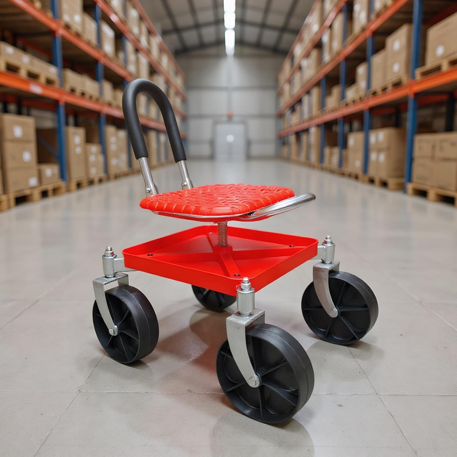 車輪付きガーデンシート, 折りたたみ可能 ガーデンローリングスツール 背もたれ付き, 屋内 庭 芝生 ガレージ 育苗 剪定用作業椅子