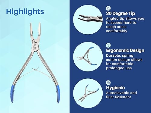 Miniatura 4 de ARTMAN INSTRUMENTS Blumenthal Bone Rongeur - Instrumento dental quirúrgico de punta curva de 30 grados, acero inoxidable, autoclavable, resistente