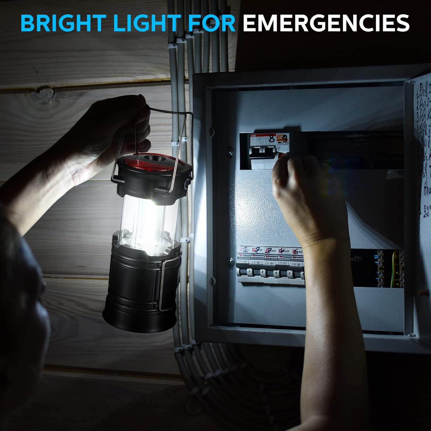 8 Pack Camping Lights and Lanterns Battery Powered Lanterns for Power Outages Lantern Flashlight Red Light and Magnet Base Collapsible Portable Waterproof Emergency Light for Hurricanes Outdoor Hiking