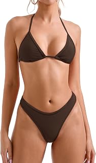 Women Sexy Thong String 2 Piece Bikini Set Cheeky Halter Swimsuit