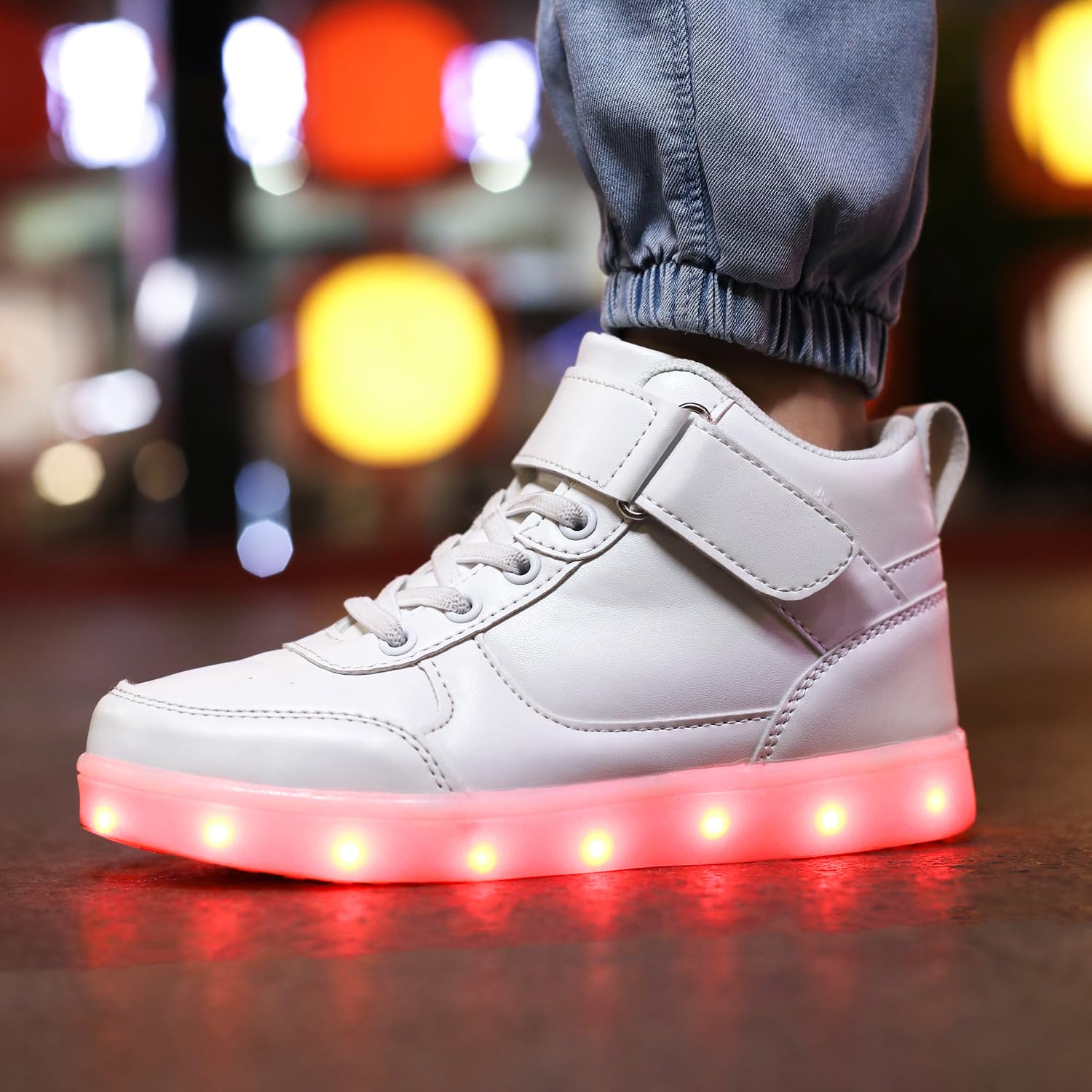 Scarpe da ginnastica per bambini con luci a LED, alte e lampeggianti, ricarica USB, per ragazzi e ragazze