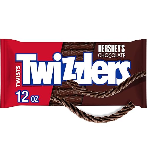 Caramelos Twizzlers Twists de regaliz con sabor a chocolate bolsa de 12oz paquete de 6 unidades