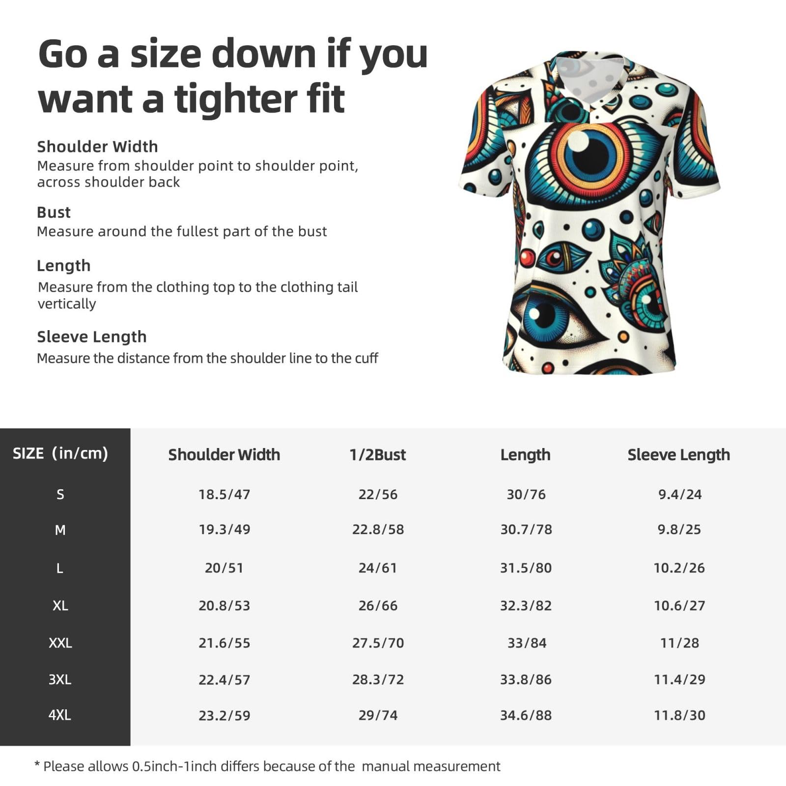 Stylish Athletic Sports Jersey The-Colorful-Evil-Eye Men's Rugby Jersey 4X-Large