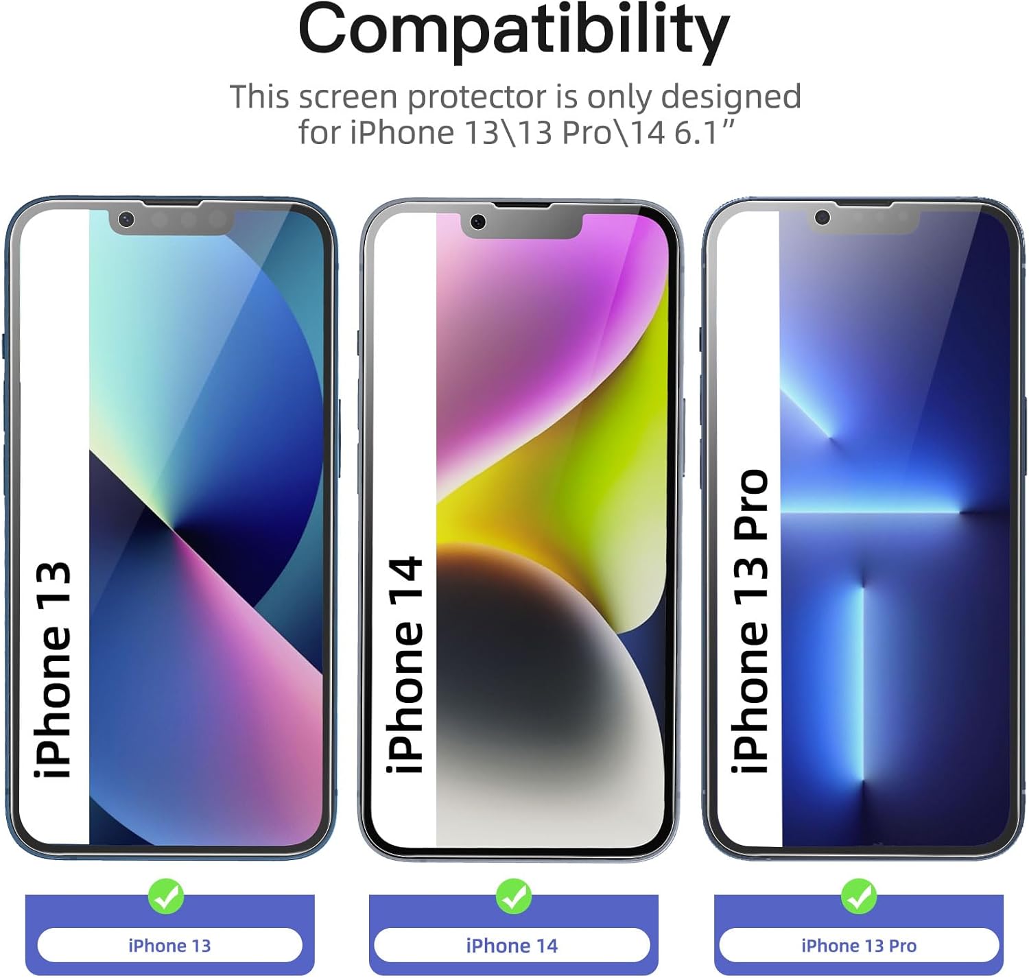 NEW'C 3 Pack Privacy for iPhone 16e, iPhone 14, iPhone 13, iPhone 13 Proo Screen Protector (6.1 inches), Enhanced 28-Degree Privacy Angle, Ultra Durable 9H Hardness, Bubble-Free