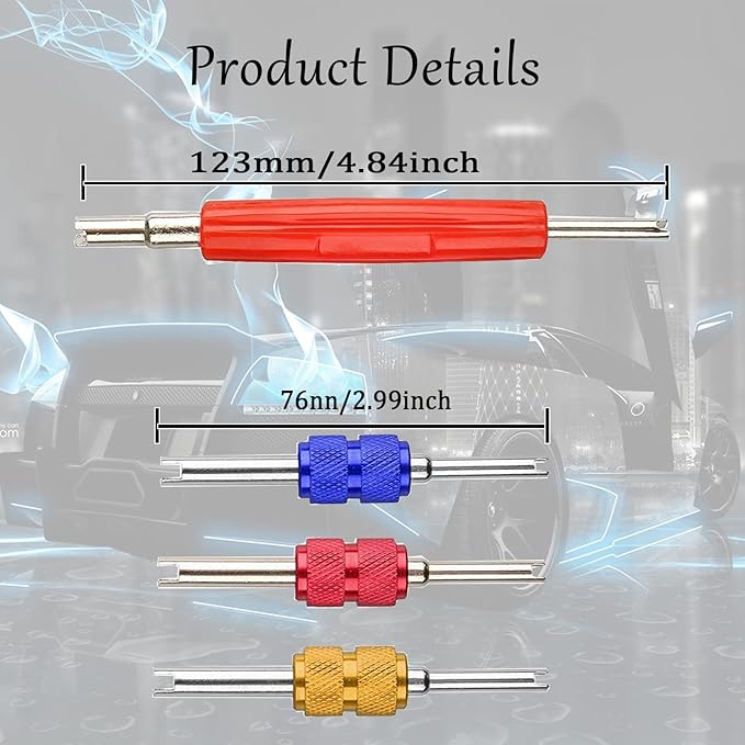 Juego de 4 Herramientas para Extraer Núcleo de Válvula Schrader para AC de Auto miniatura 7