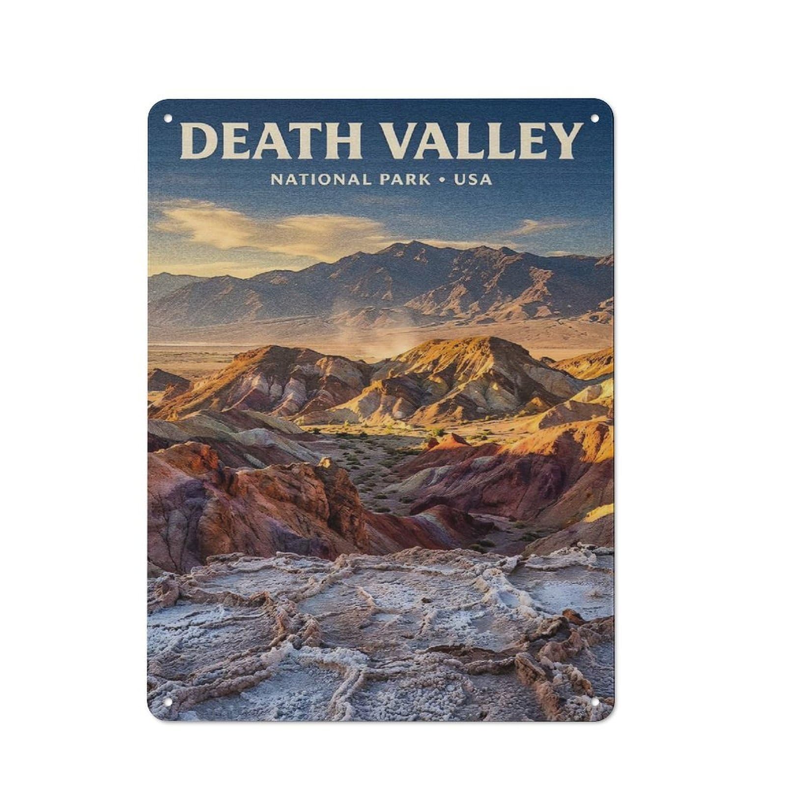 Junmoney Style-2 Understated Death Valley National Park Metal Wall Plaque 40X30cm, Creative Space Decor For Office, Study, Studio Or Hallway