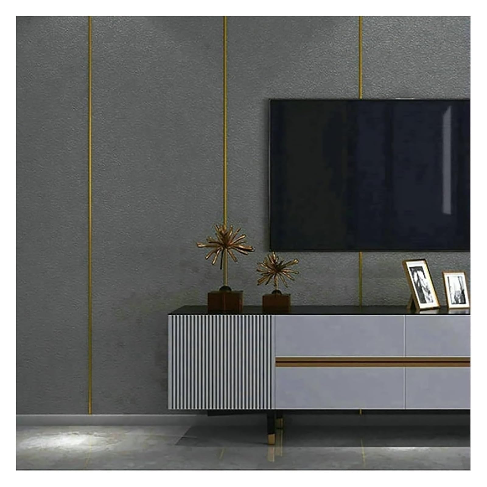Uoxhfdh Dark Gray Self Adhesive Wallpaper,Peel And Stick Backsplash -Adhesive Wall Panels(,5X0.5m/16.4X1.64ft)