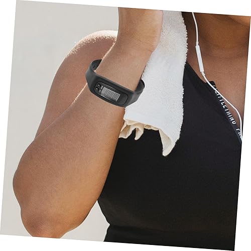 Miniatura 4 de HOMSFOU Reloj con podómetro portátil, pulsera de silicona con contador de pasos multifunción para seguimiento de fitness, diseño agradable a la piel
