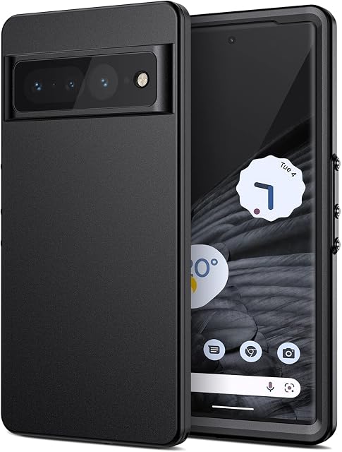 Lanhiem Pixel 7 Pro Case, IP68 Waterproof Dustproof Shockproof Case with Built-in Screen Protector, Full Body Rugged Protective Cover for Google Pixel 7 Pro, Black