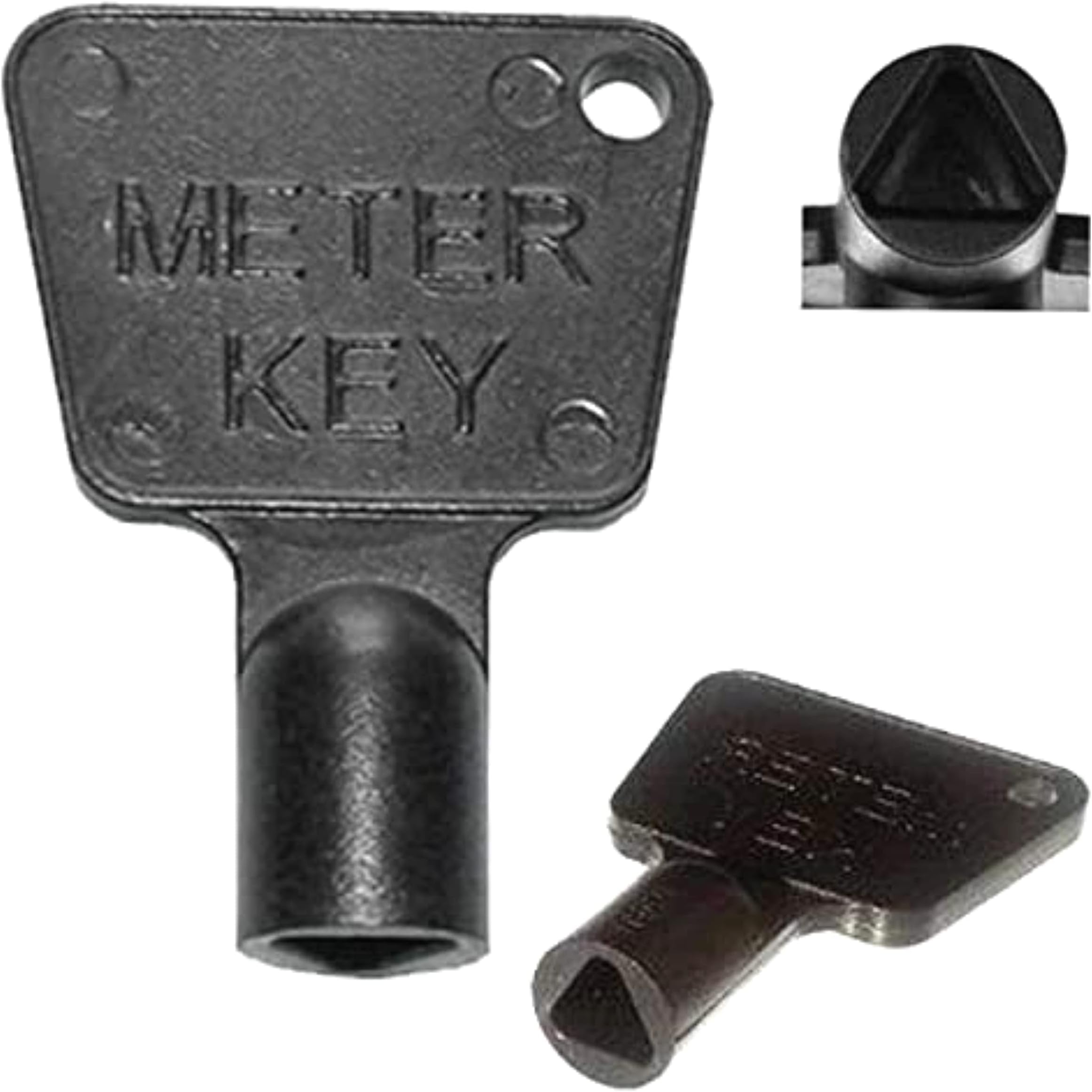 SUL Meter Box Key - Triangle Key - Electric Meter Key - Gas Meter Key- Black Plastic Utility Key - Meter Cupboard Key - Triangle Socket Spanner Key - 25 Pack - Black