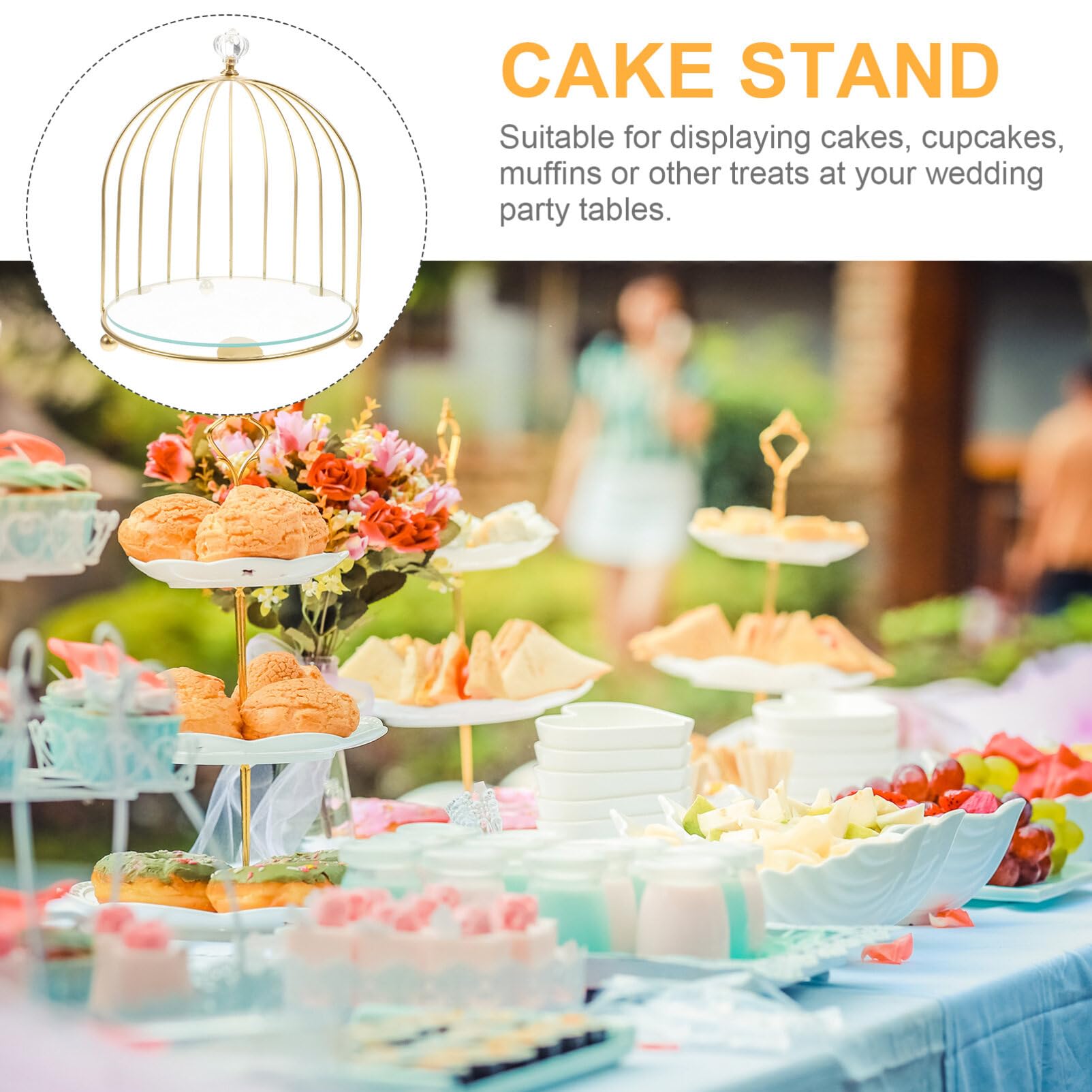Alipis Soporte Decorativo Para Cupcakes Forma De Jaula De Pájaro Elegante Estante Para Tartas y Postres Para Bodas y Fiestas Diseño Presentación De Dulces