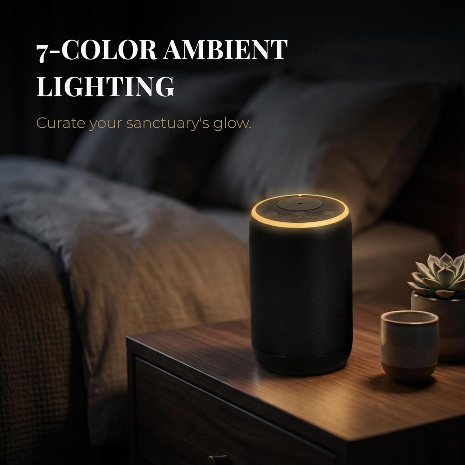 Waterless Scent Machine for Home – Luxury Cold Air Nebulizing Diffuser – Premium Textured Design with 7-Color LED – Optimized for Hotel Collection Fragrance Oils & Essential Oils