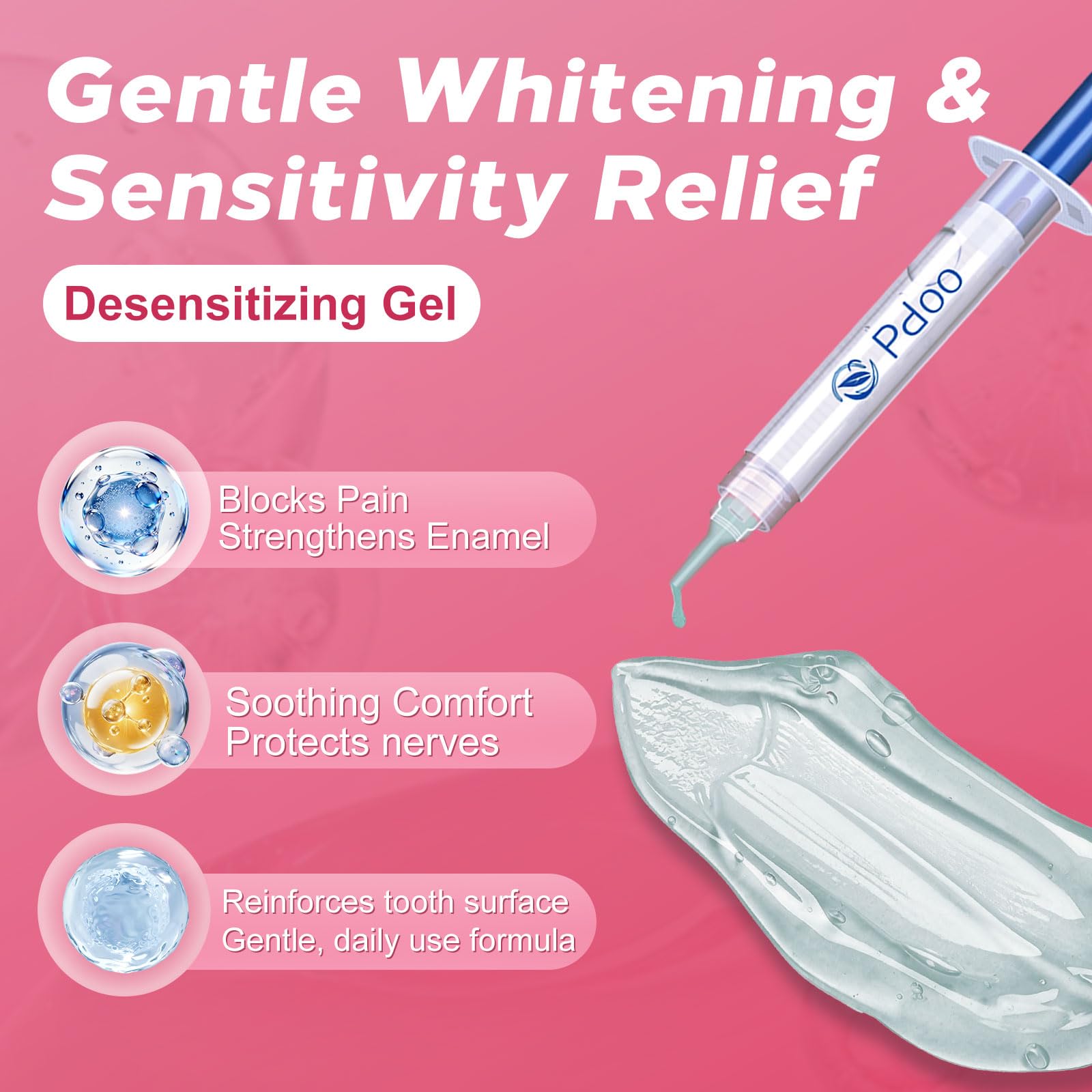 Kit de blanchiment des dents avec plateau lumineux LED pour dents sensibles, gel de blanchiment des dents à la maison, sans douleur et sans danger pour l'émail, jusqu'à 1 à 9 nuances plus blanches en