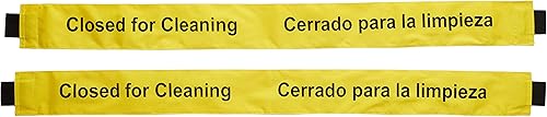 Letrero de baño cerrado para limpieza con extremos magnéticos (paquete de 2) letreros de nailon para puerta de baño en inglés y español, 42 x 3.5