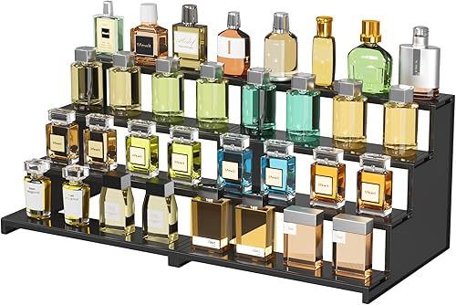 Miniatura 53 de Lifewit Organizador de perfumes de 4 niveles para mujer, elevador de exhibición de plástico, montaje sin herramientas, estante de cosméticos