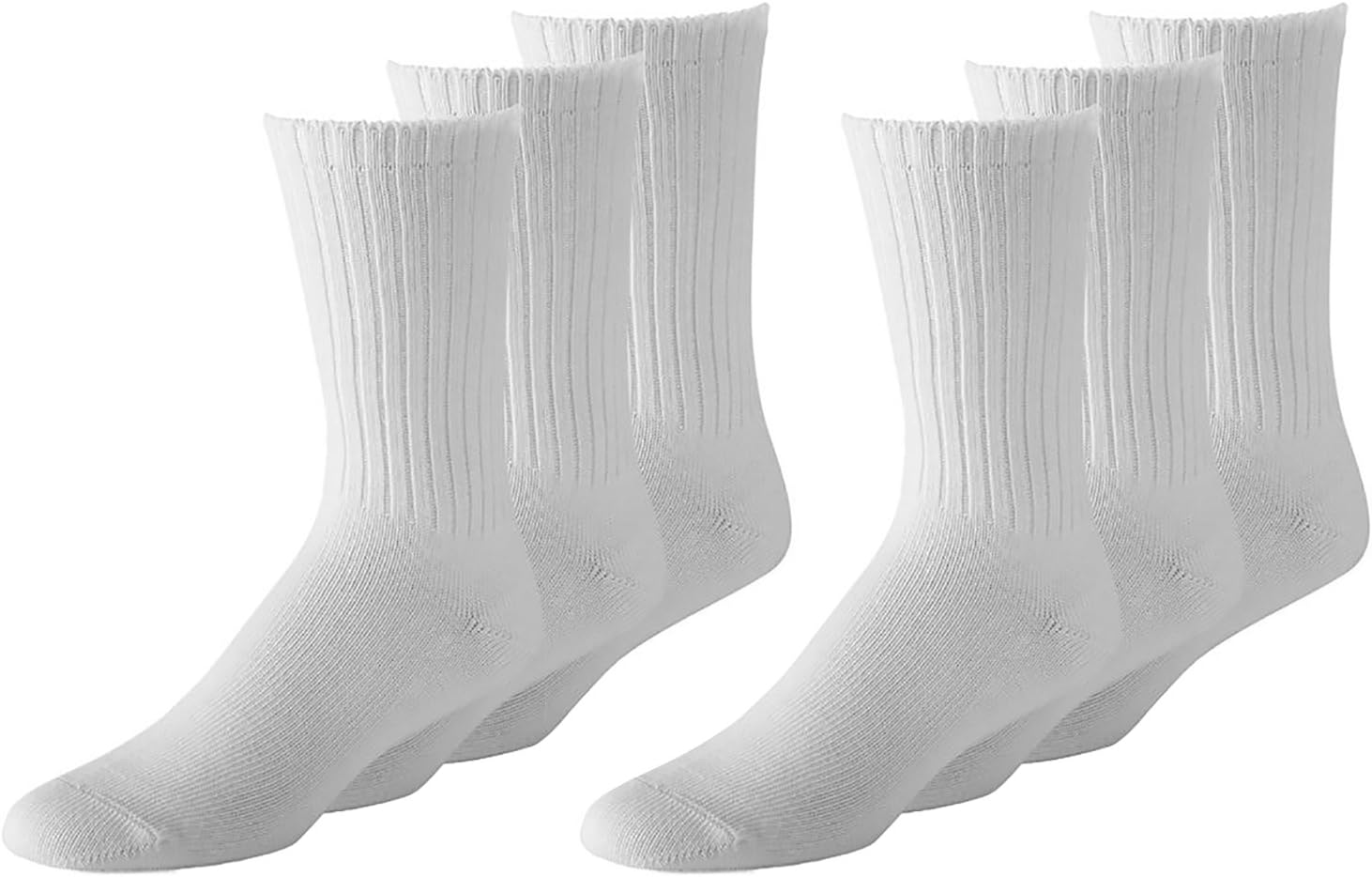 Men's Classic Crew Socks Shoe Size 6 to 12 in Black and White - Bulk Wholesale Packs