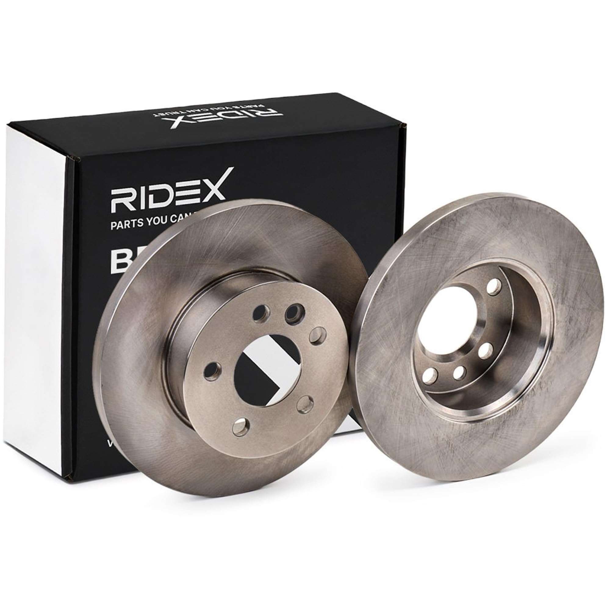 RIDEX 82B0747 2x Disco de freno Delantero sin tornillos Compatible con VW Transporter T4 Bus 70B, 70C, 7DB, 7DK, 70J, 70K, 7DC, 7DJ