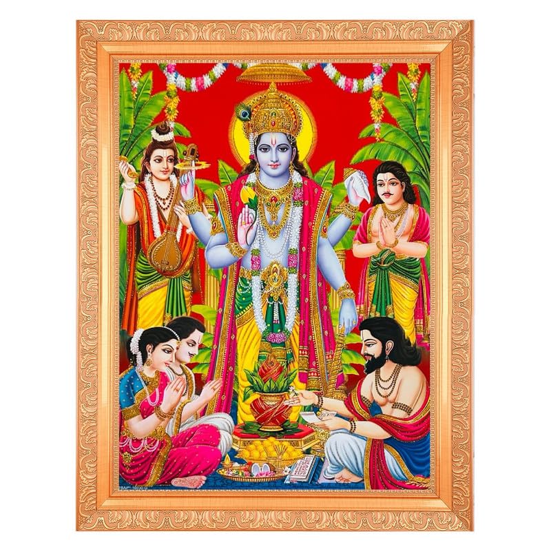 Cadre photo Satyanarayan golden zari aux finitions d'art prestigieuses