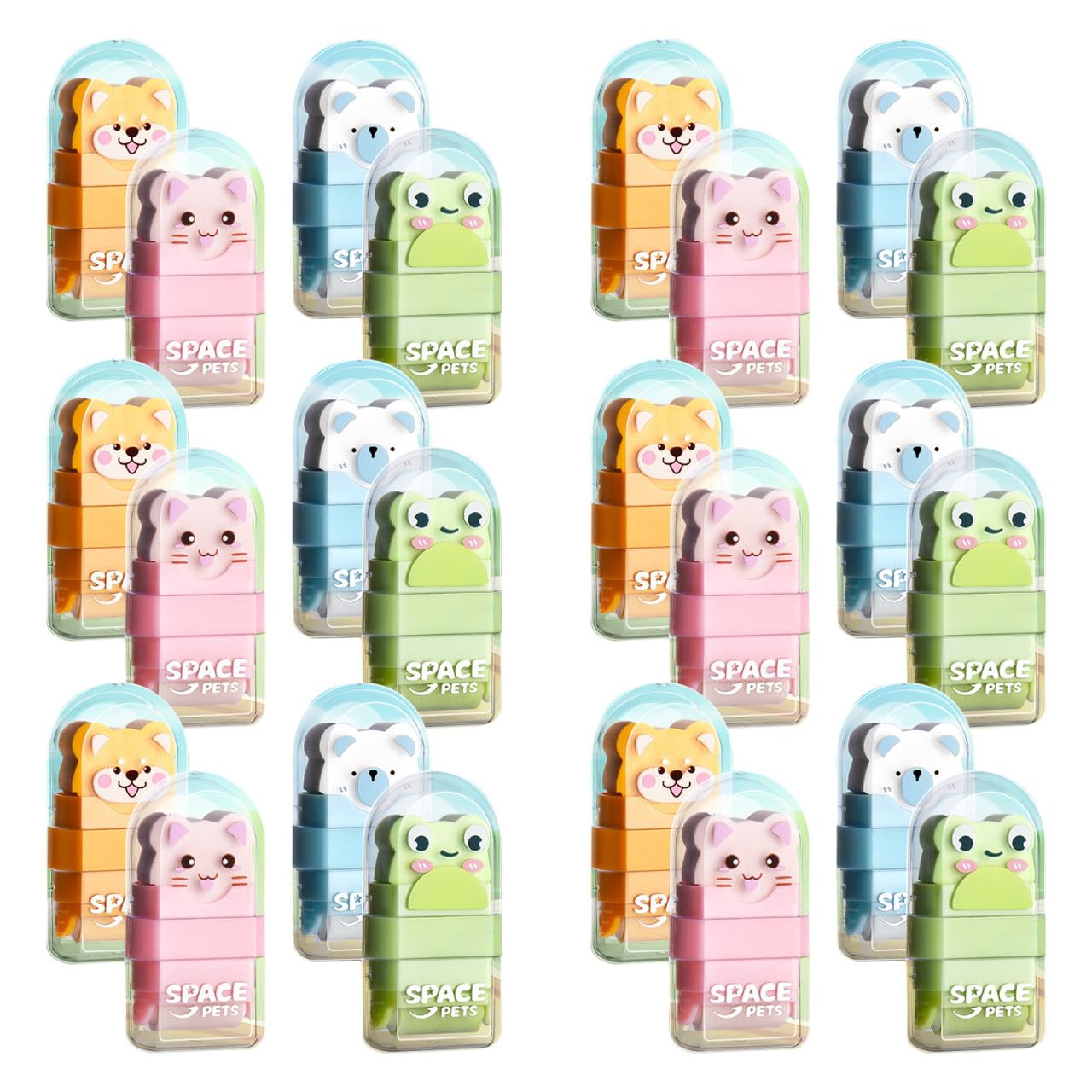 COLLBATH 24 Pezzi Gomme da Cancellare a Forma di Animale con Design Cartone Animato, Ergonomiche e Comode, in Gomma Pvc per Uso Artistico a Casa e Adulti