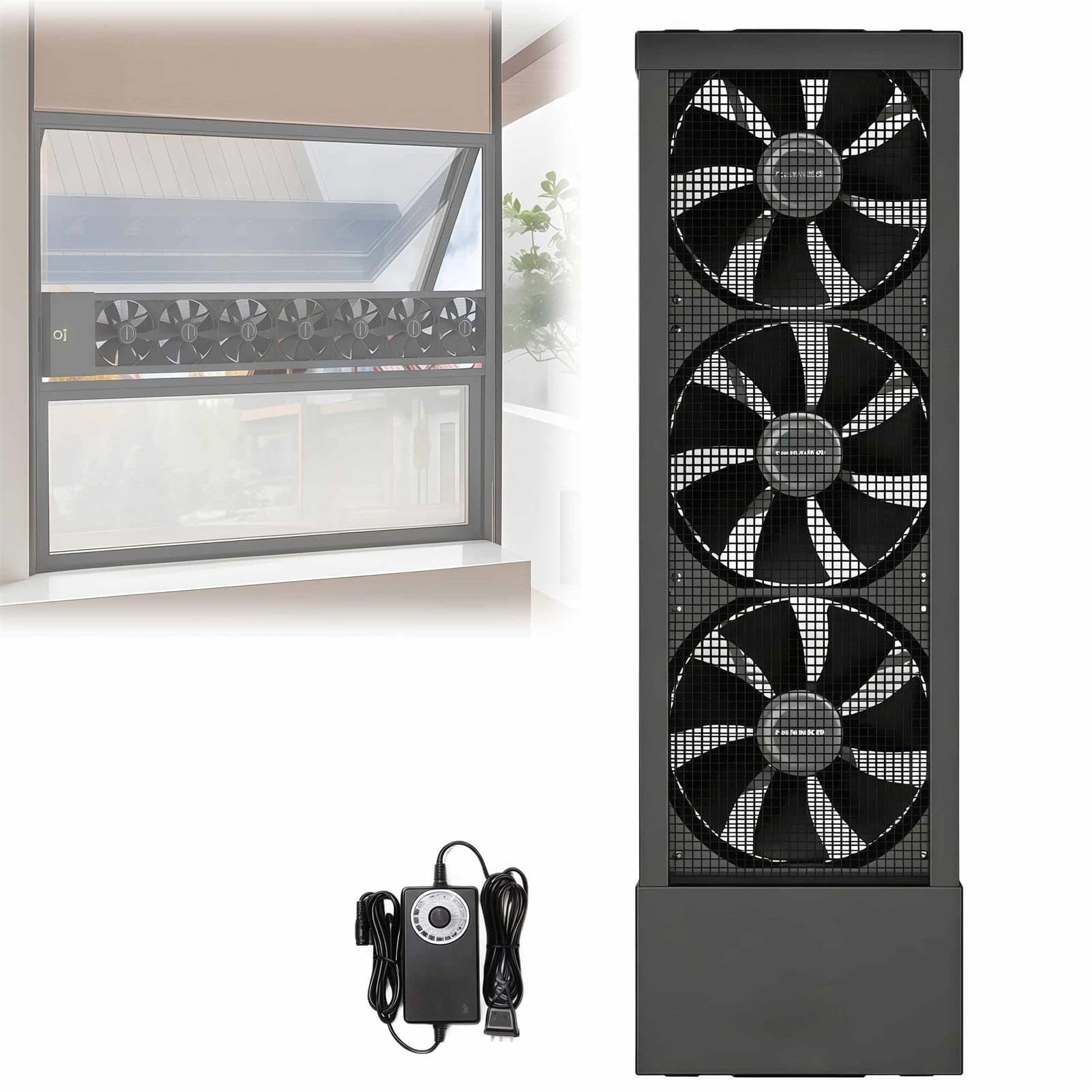 Ventilateur d'extraction de fenêtre rétractable 110-115cm à vitesse réglable