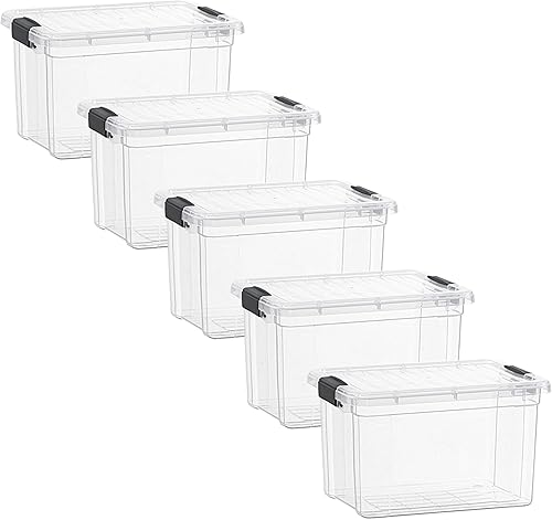 Miniatura 55 de Superio Cajas de almacenamiento transparentes con tapas, contenedores de plástico de 2.5 cuartos de galón para organizar, cajas apilables, sin BPA,