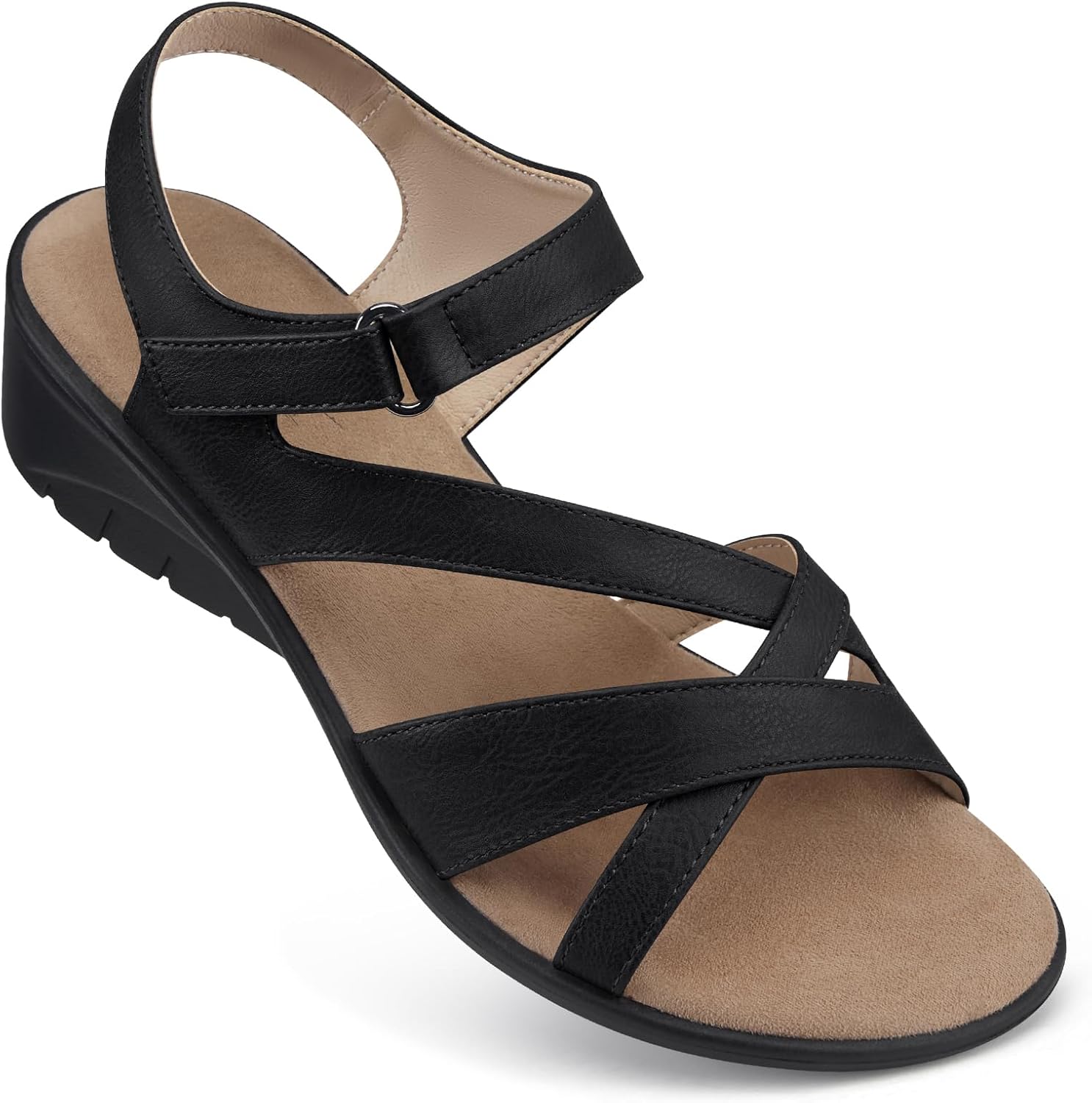 SHIBEVER Wedge Sandals for Women Dressy: Comfortable Summer Low Heel Sandals Casual Walking Dress Shoes - Image 6