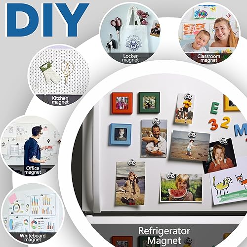 Miniatura 29 de Imanes para refrigerador, 20 unidades, imanes tipo chincheta de metal, dorados, ideales para pizarras blancas, oficinas, aulas o mapas