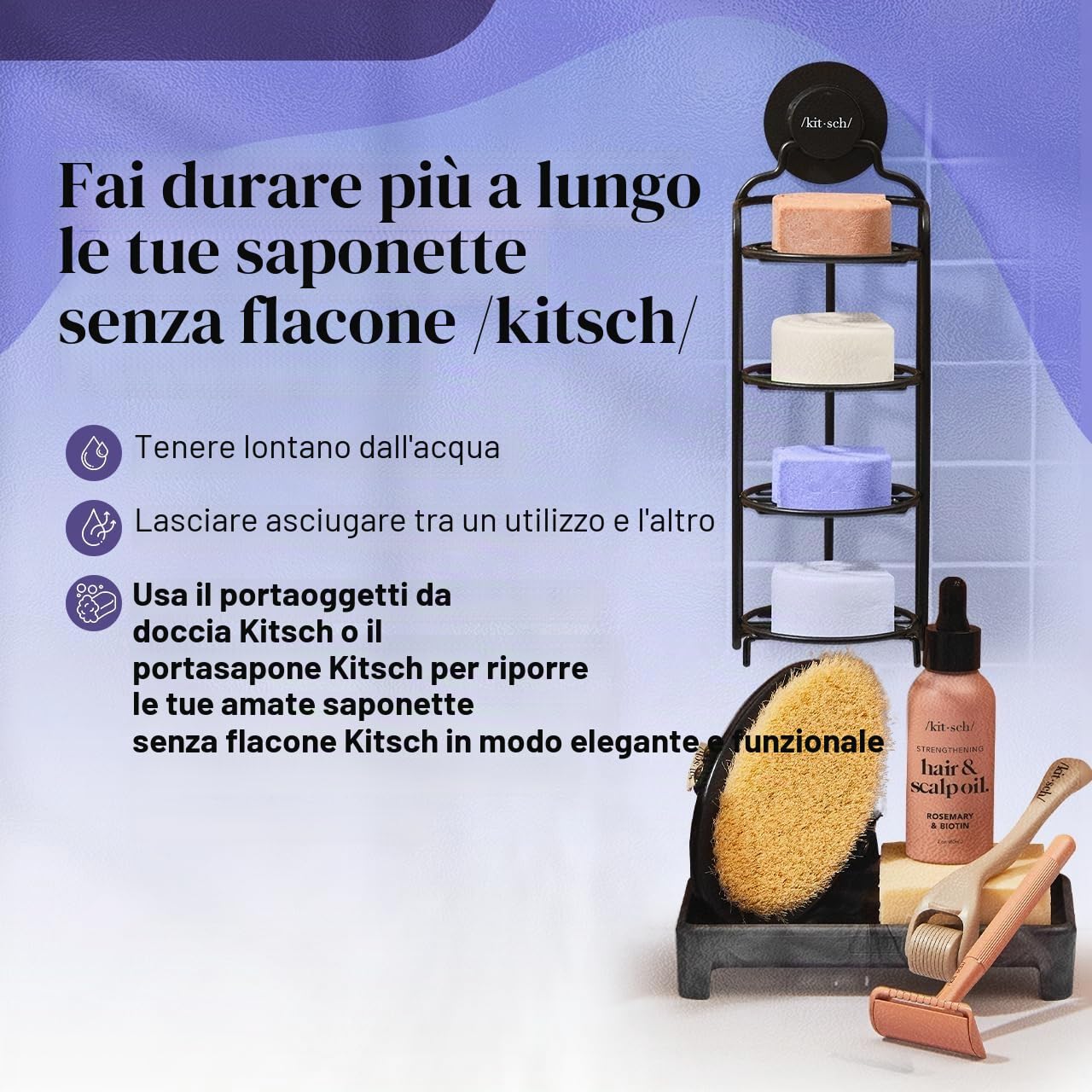 Kitsch Shampoo 175 ml (Confezione Da 1) Viola