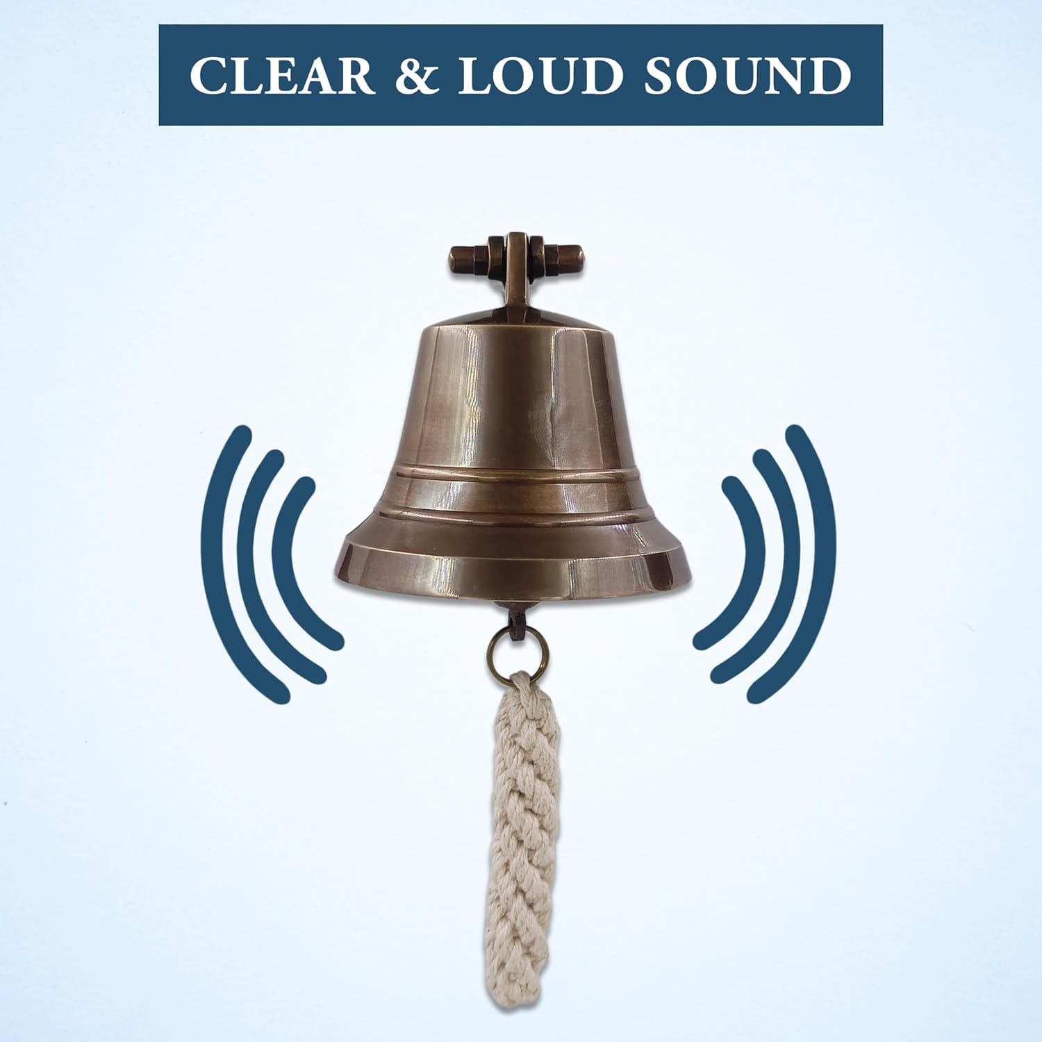 The Metal Magician Nautical Hanging Wall Mountable 4" Solid Brass Ship Bell Antique Brass