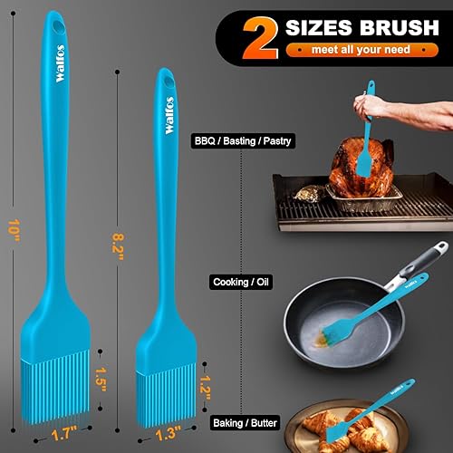 Miniatura 51 de Walfos Cepillo de silicona para pastelería, juego de cepillos para untar resistentes al calor, perfecto para hornear, parrilla de barbacoa, cocina