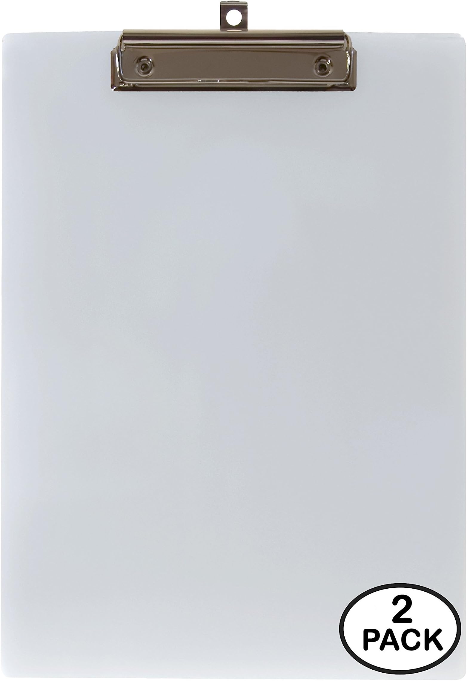 Unbreakable Office Clipboards by KrohneTec - 9" x 12.5" (White - 2 Pack)