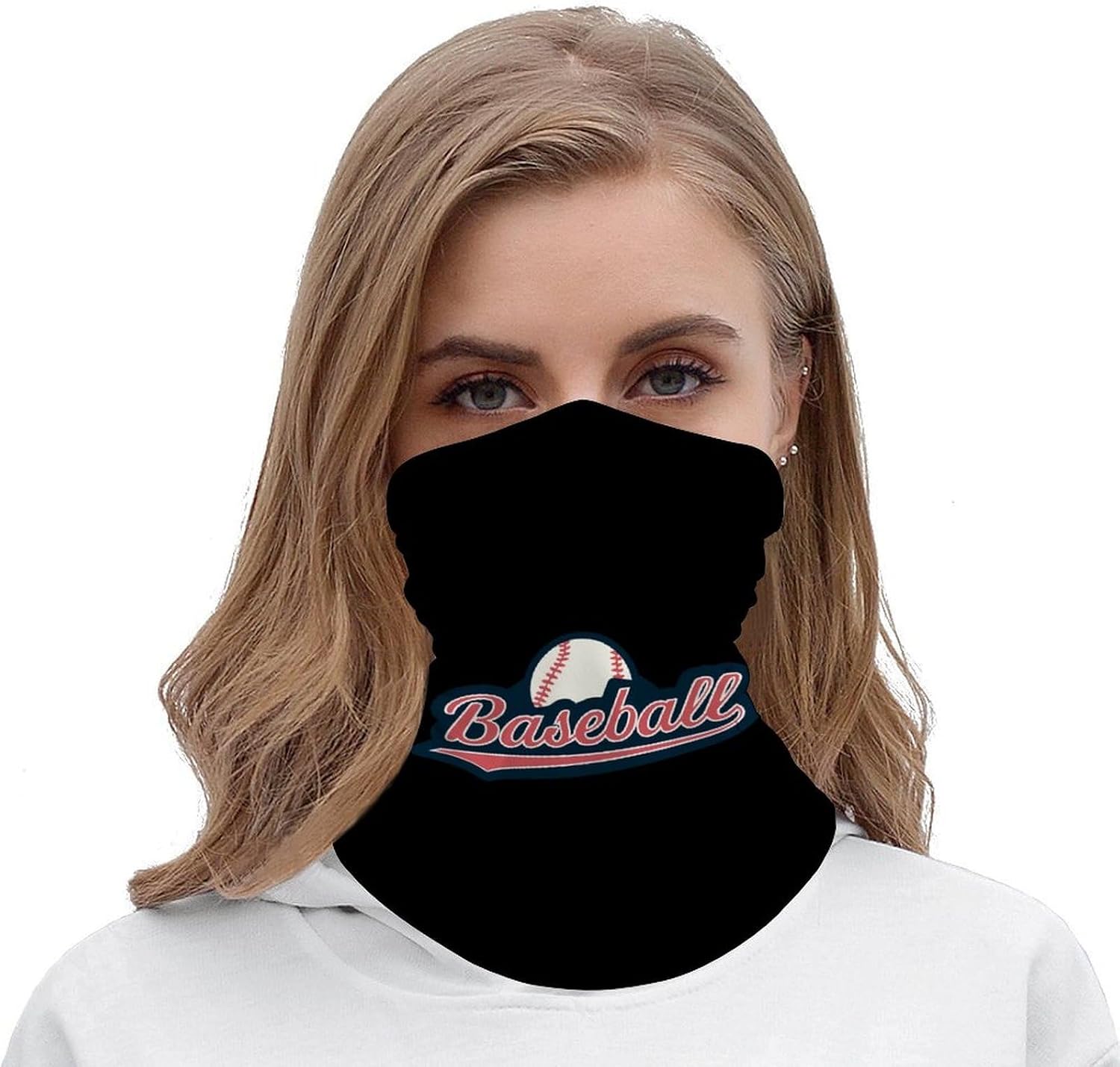 Baseball Ball Logo Neck Gaiter Windproof Face Mask Bandanas for Men Women Cold Weather Scarf