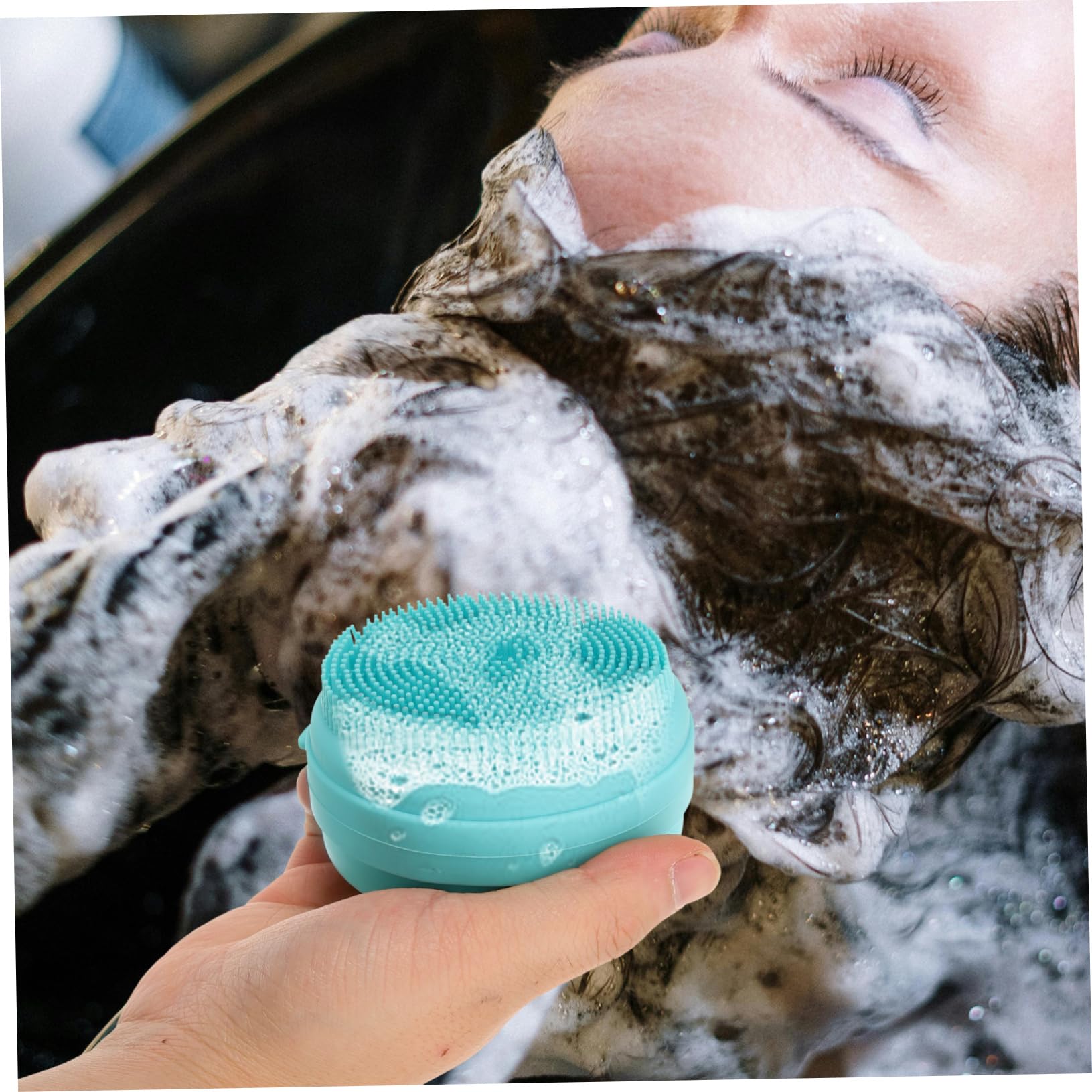 Housoutil 4pezzi Spazzola Da Bagno Silicone Per Esfoliazione Con Cordino Scrubber Portatile Per Lavaggio Corpo e Massaggio Accessorio Per Silicone Morbido