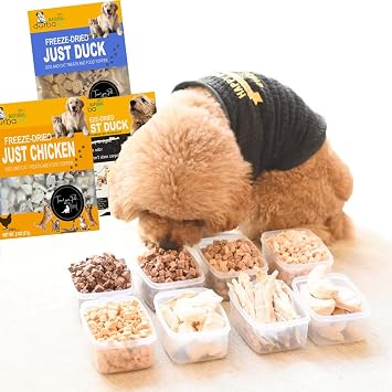 Freeze-Dried Chicken & Duck Meal Balanced Mixers - Dog & Cat Treats Food Topper - Perfect for Picky Eaters - Grain-Free, Protein Rich Recipe 2.0 oz, Chicken and Duck Mix