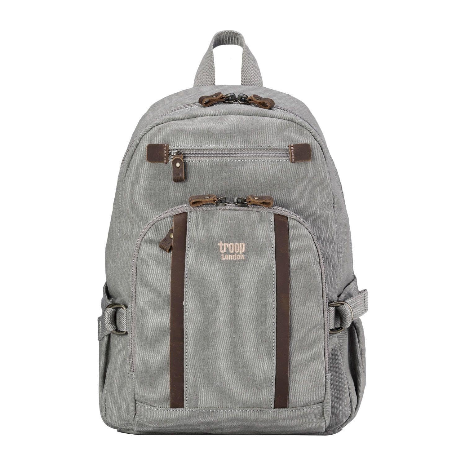 Troop London TRP0256 Classic Canvas Backpack - Medium - Ash Grey