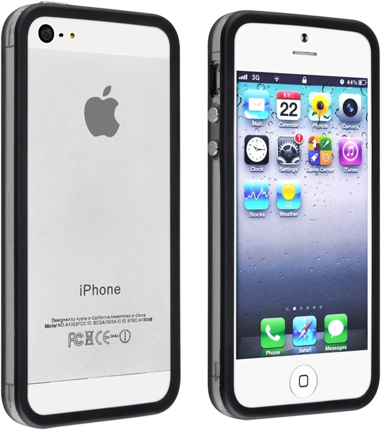 Kobwa(TM) Bumper Case for Apple iPhone 5, 5G (AT&T, Verizon, Sprint, International) - (Black & Clear)