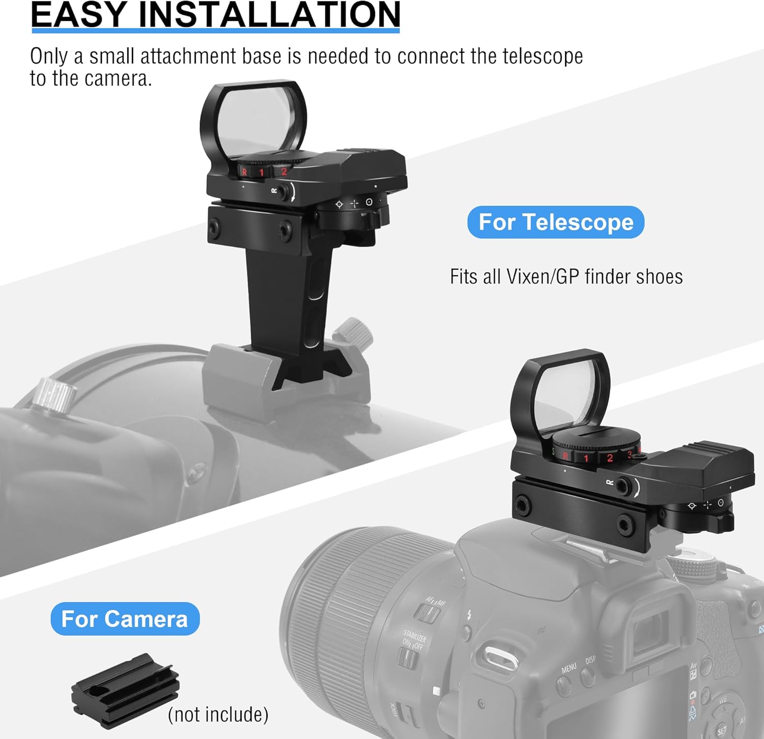 Alstar Universal Quick Release Finder Shoe Base - Bundle with - Red Dot Finderscope