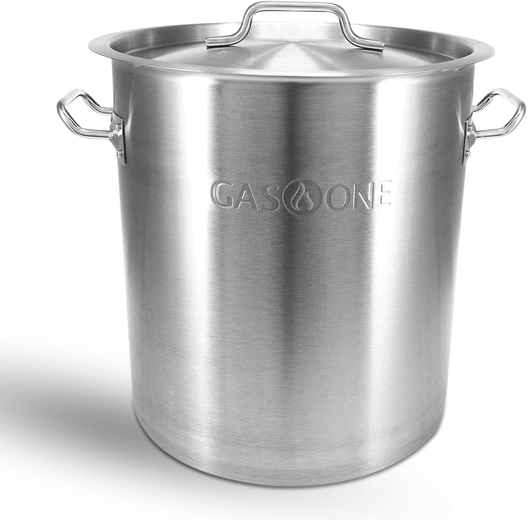 GasOne Stainless Steel Stockpot โ 20qt Stock Pot with Lid and Capsule Bottom โ Heavy-Duty Cooking Pot for Beer Brewing, Soup, Seafood Boil โ Satin Finish Stainless Steel Soup Pot