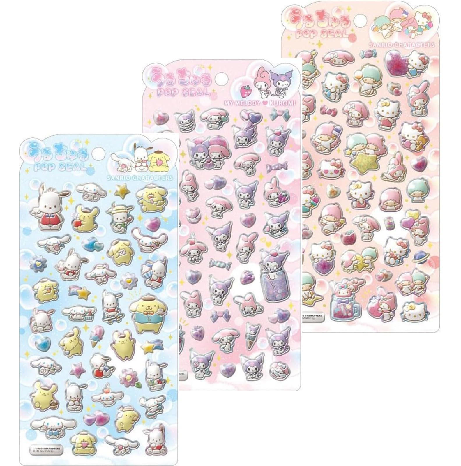 Amazon | 【3種セット】クラックス うるちゅるポップシール サンリオ 1