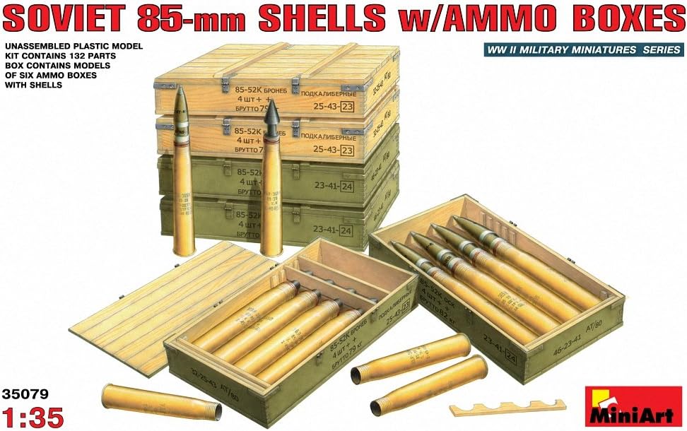 Amazon.com: MiniArt Models 1/35 Soviet 85 mm Shells with Ammo Crates ...