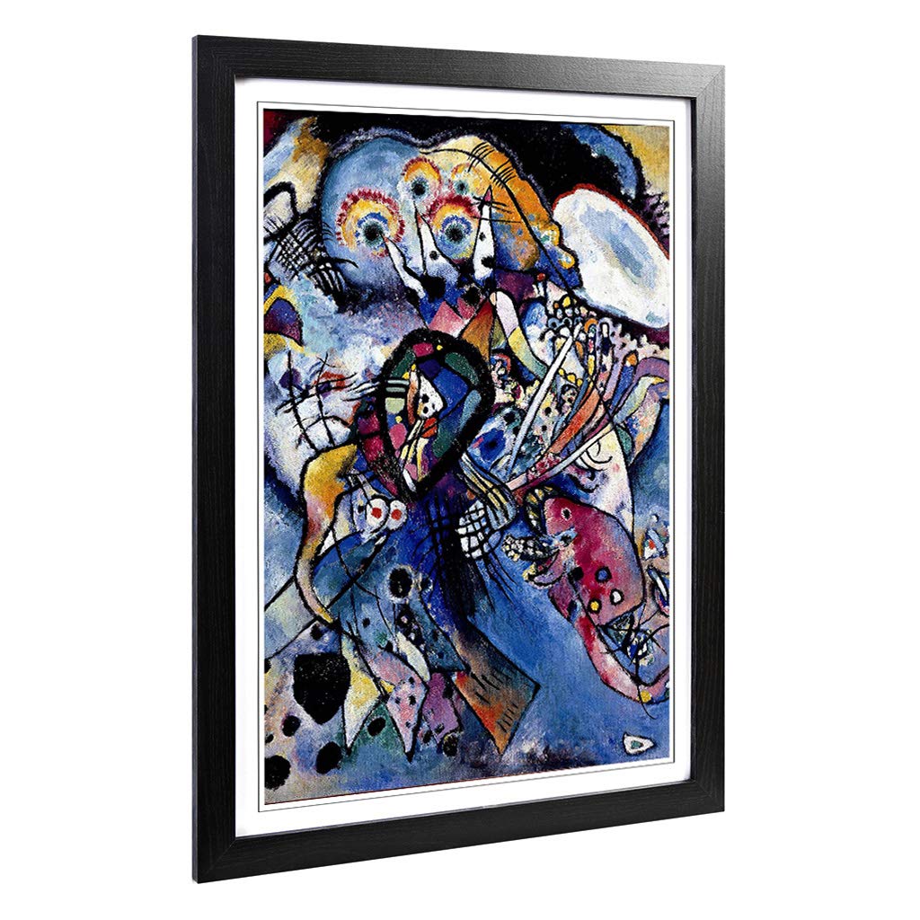 Big Box Art Framed Print of Wassily Kandinski Due Ovali Design | Wall Art Picture | Home Decor for Kitchen, Living, Dining Room, Bedroom, Hallway, Office, Black, A2 / 24.5x18 Inch / 62x45cm