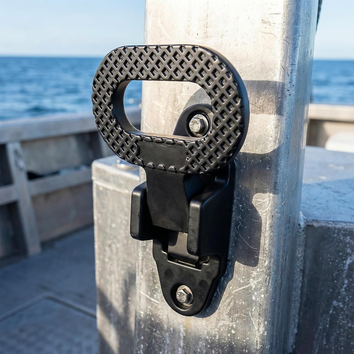 SEUNMUK 3 PCS Black Folding Mast Step, Stainless Steel Folding Step, Marine Boat Step Hardware for Boat Yacht Car Truck