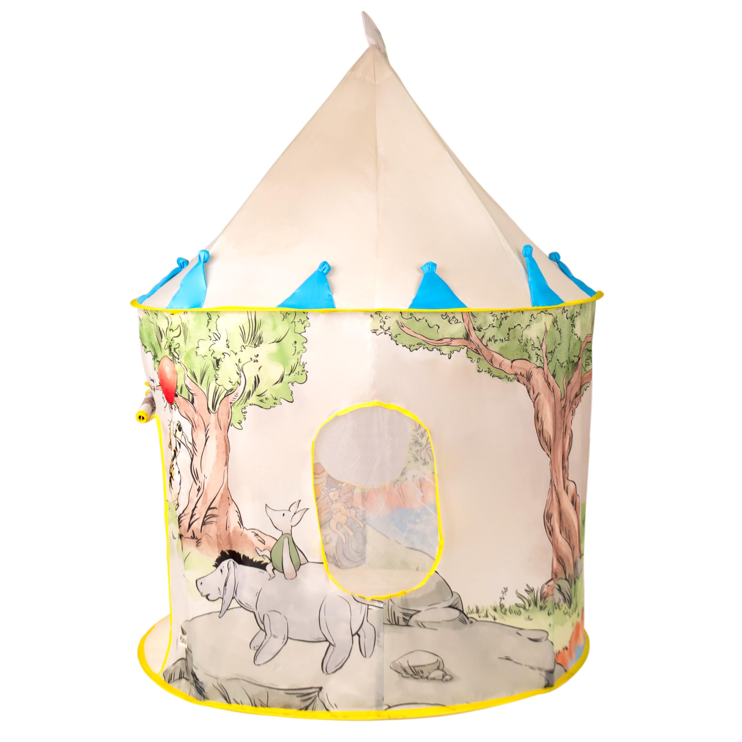 Winnie The Pooh Tent | Pop Up Tent for Kids | Artist Hand-Drawn Winnie The Pooh Kids Indoor & Outdoor Play House | 135 x 100 cm