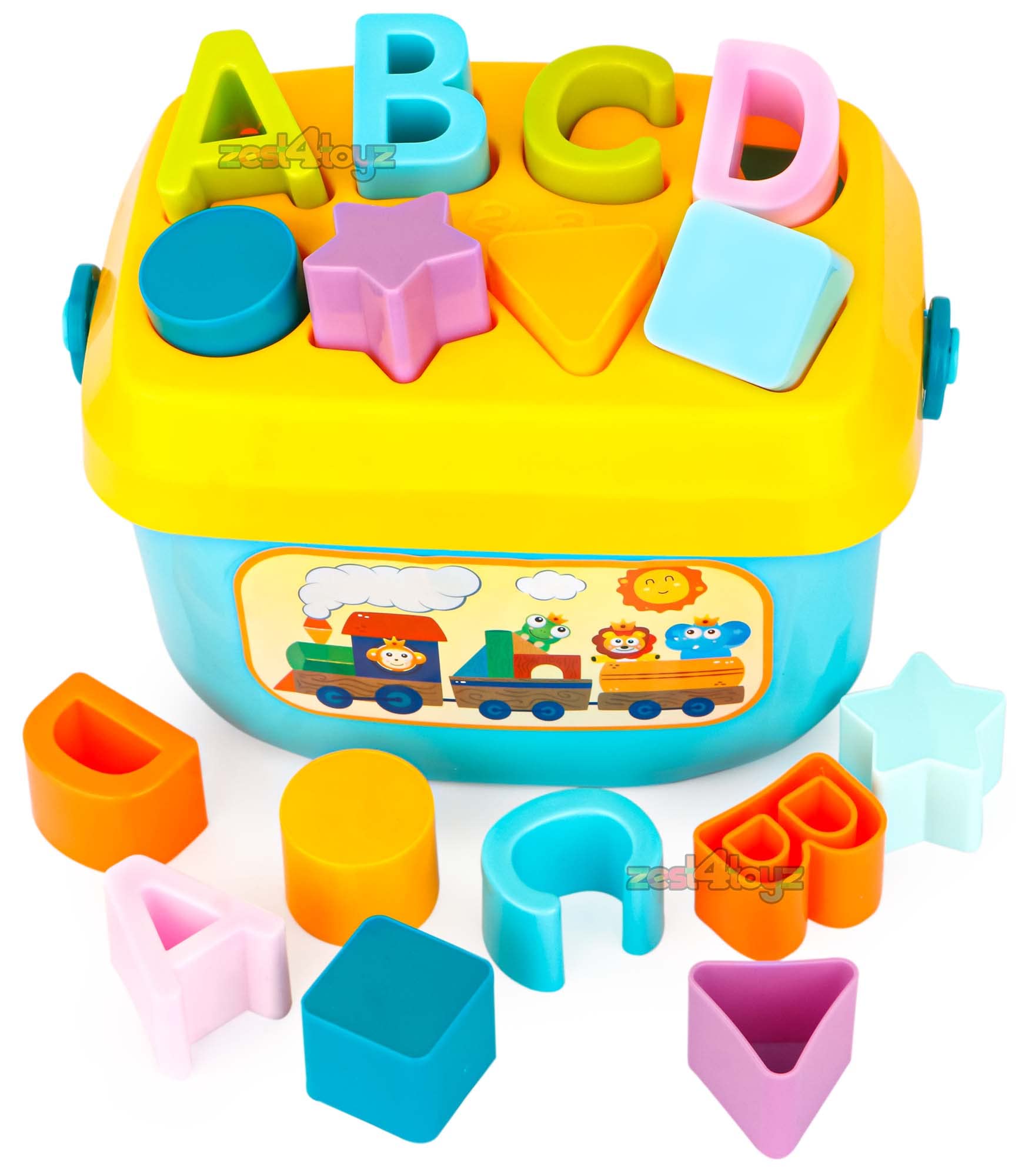 zest 4 toyz 16 Pcs Baby's First Block Toy Set, Stacking Cups Blocks Cubes Alphabet and Numbers Color Shape Sorting Early Educational Toddlers Toy - Image 7 thumbnail