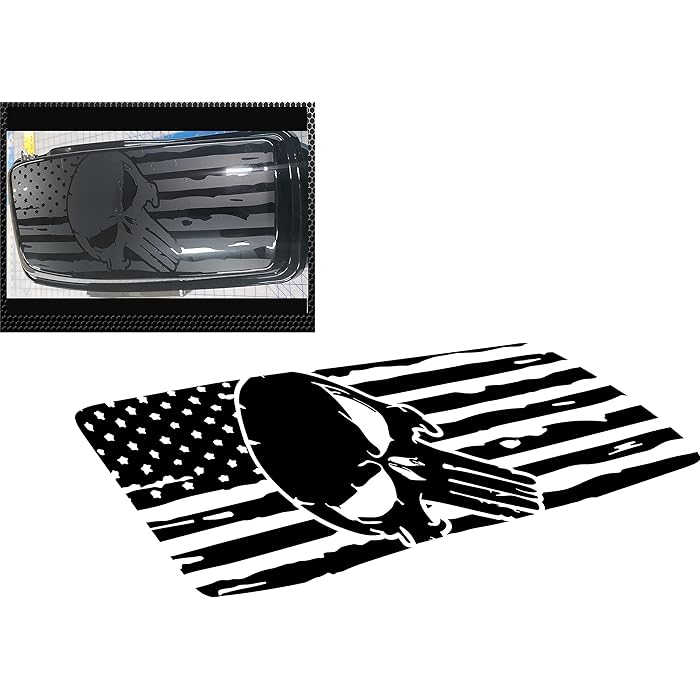 Buy Cbcdecals Punisher Skull American Flag Saddle bag Lid Decals