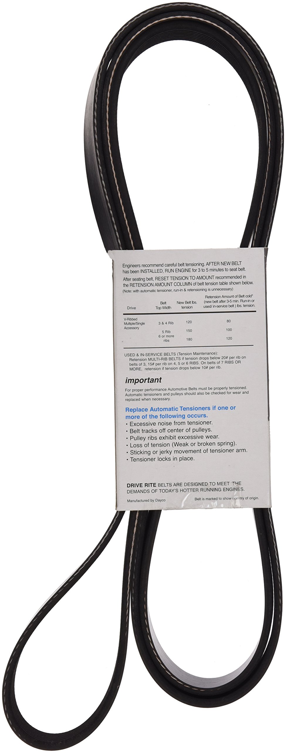 Amazon.com: Drive Rite 5080993DR Serpentine Belt : Automotive