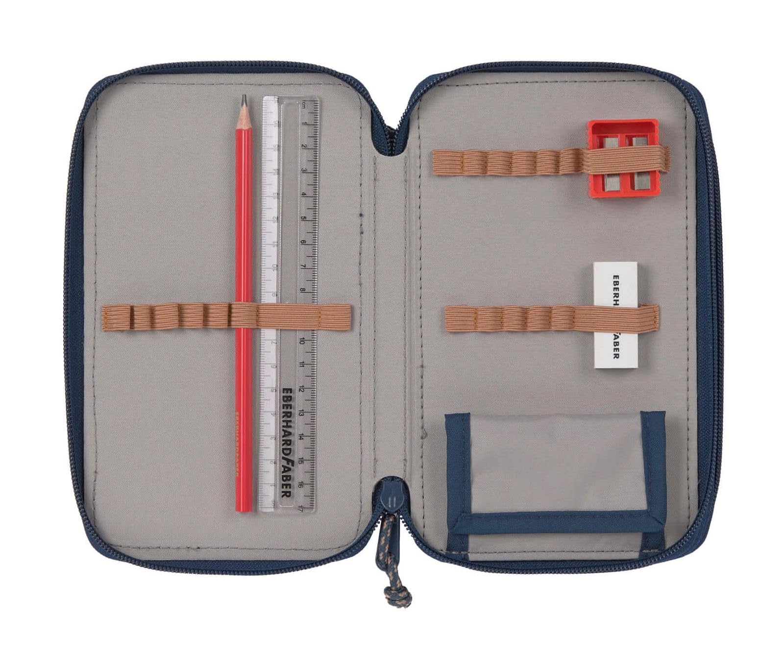 LÄSSIG School Triple Pencil Case Unique Navy 20-teilig