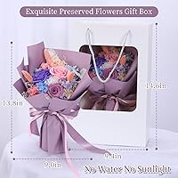 Vista 6 de Forever Roses Bouquet - Ramo de rosas preservadas hechas a mano, regalo para mujeres, dura de 1 a 3 años, perfecto para San Valentín, mamá