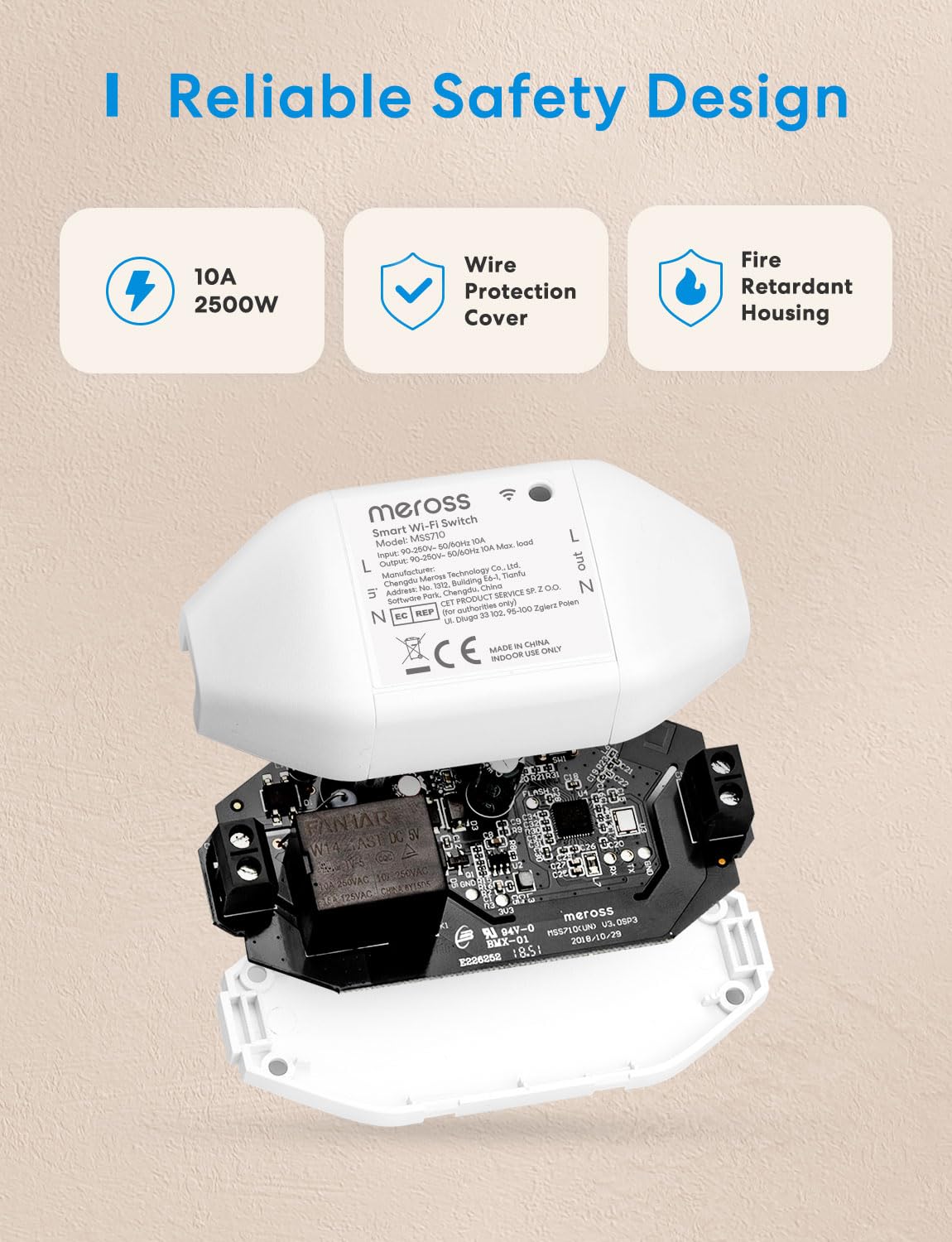 Meross WLAN Switch Works with Apple HomeKit, Smart Switch Remote Control with Siri Alexa, Google Assistant, SmartThings, DIY Smart for Electric Household Appliances, 2 Pack - Image 5